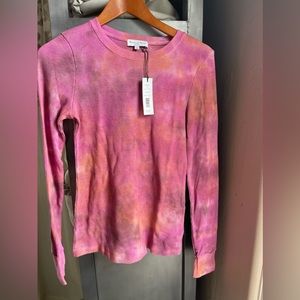 Michael Stars Thermal crew neck t-shirt pink camo berry combo NWT New Medium